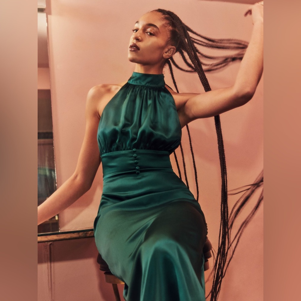 Reformation Kailey Dress Emerald Green Size 2